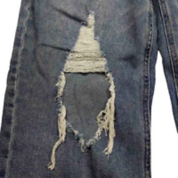 Wild Fable High Rise Straight Ankle Jeans Medium Wash 14 Distressed - Picture 8 of 9